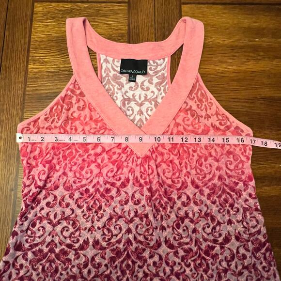 Cynthia Rowley Paisley Print Gradient Pink Purple Tank Size Large - Picture 8 of 10